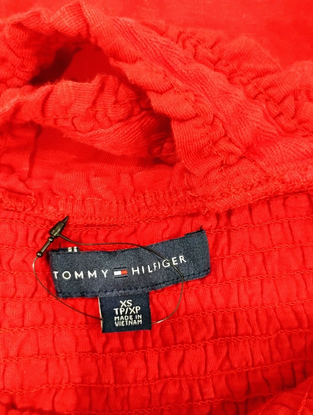 Tommy Hilfiger Bright Red Blouse with Logo Tag